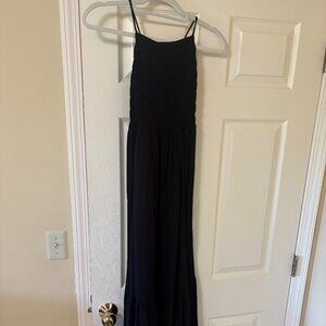 black tie back textured dress